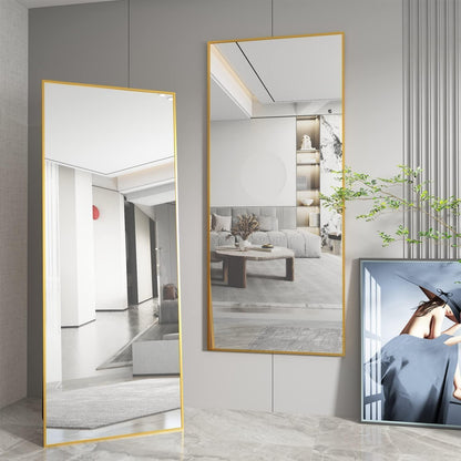 Großer Ganzkörperspiegel 165x60cm Gold – Wand- oder Standspiegel