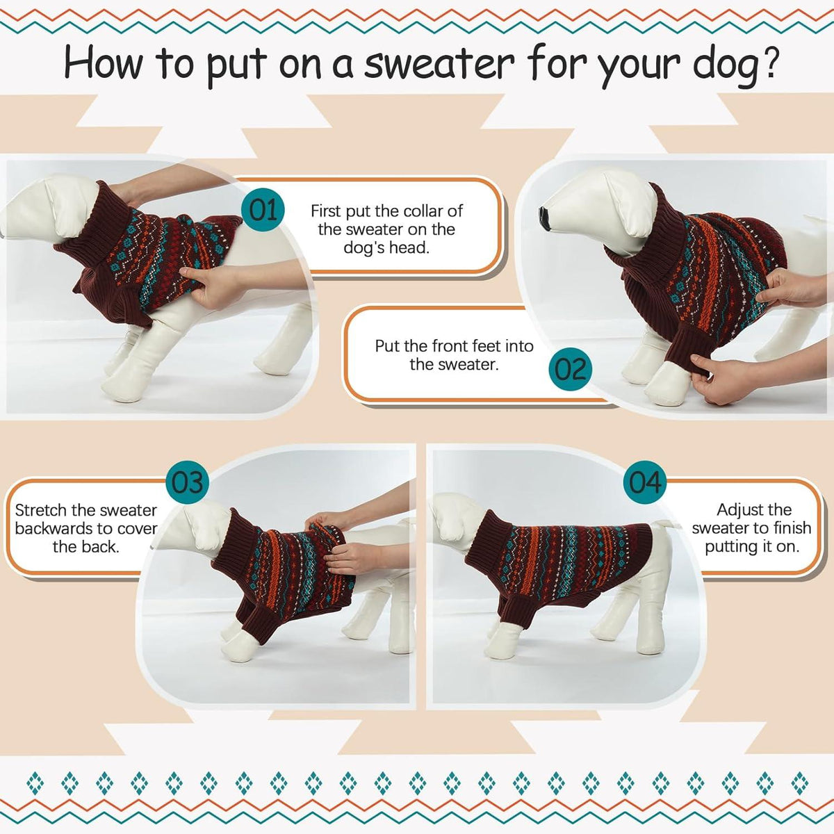 Hundepullover Böhmen Weich & Warm für Kleine Mittelgroße Hunde XS S M L XL