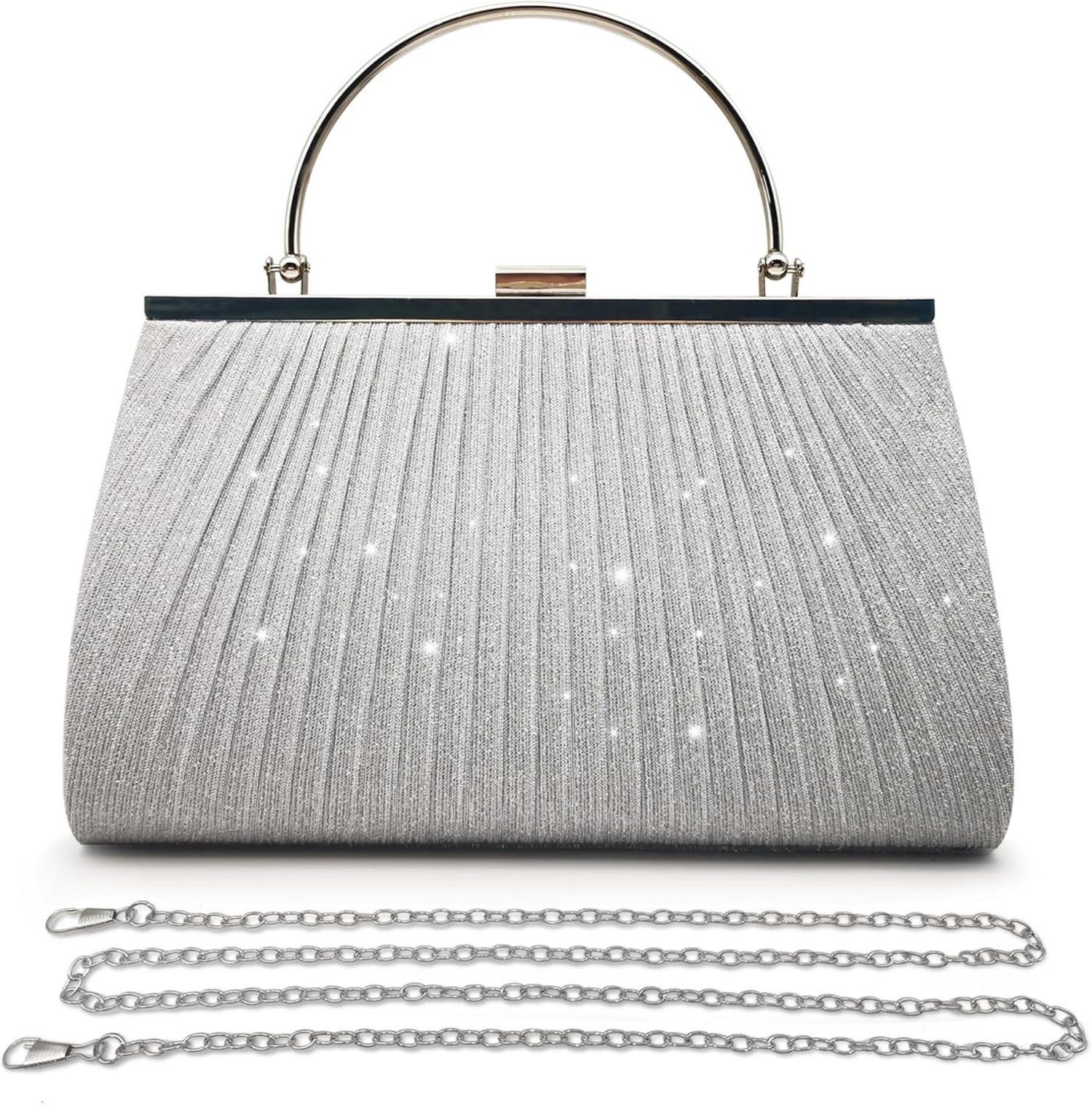 Glitzer Clutch Tasche Abendtasche Damen Elegante Brauttasche