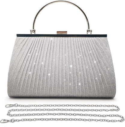 Glitzer Clutch Tasche Abendtasche Damen Elegante Brauttasche