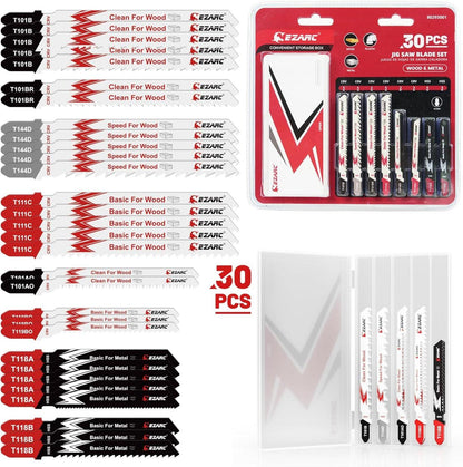 Stichsägeblatt Set 30tlg Aufbewahrungskoffer Holz Kunststoff Metall