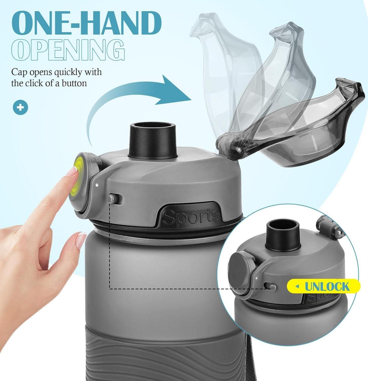 Sport Trinkflasche BPA-frei 1 Liter Auslaufsicher Fitnessstudio Büro Reisen