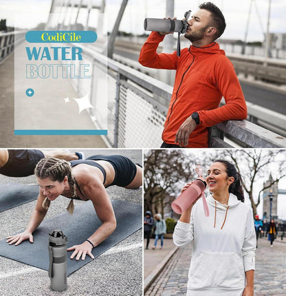 Sport Trinkflasche BPA-frei 1 Liter Auslaufsicher Fitnessstudio Büro Reisen