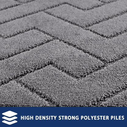 FCSDETAIL Schmutzfangmatte Innen 60x90 cm rutschfest waschbar absorbierend Türmatte Grau