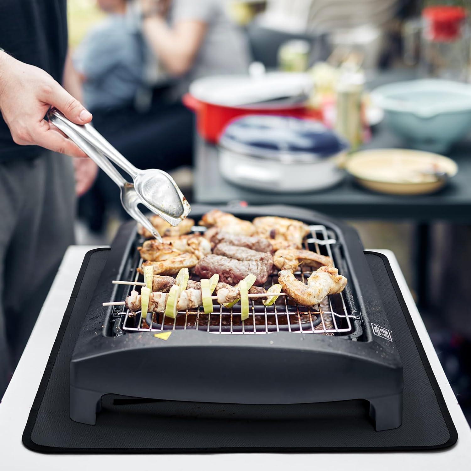 Hitzebeständige Grillmatte 40x60cm Schwarz für Blackstone