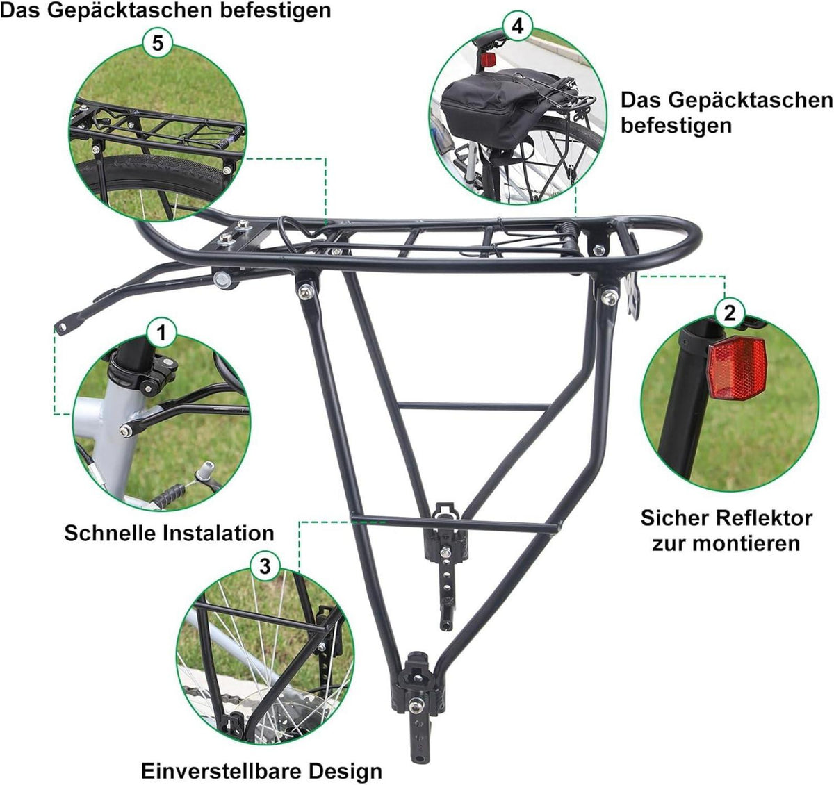 Fahrradgepäckträger MEGHNA Einstellbar 26-29“ Rennrad MTB & Fatbike