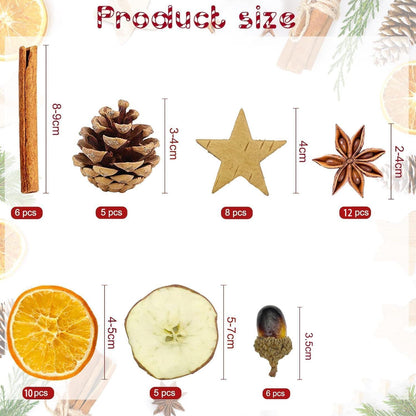 52-teiliges Weihnachtsdeko Adventskranz Set Naturdeko
