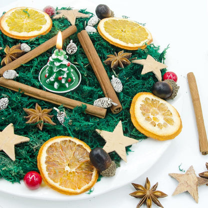 52-teiliges Weihnachtsdeko Adventskranz Bastelset Natur Deko Eichel