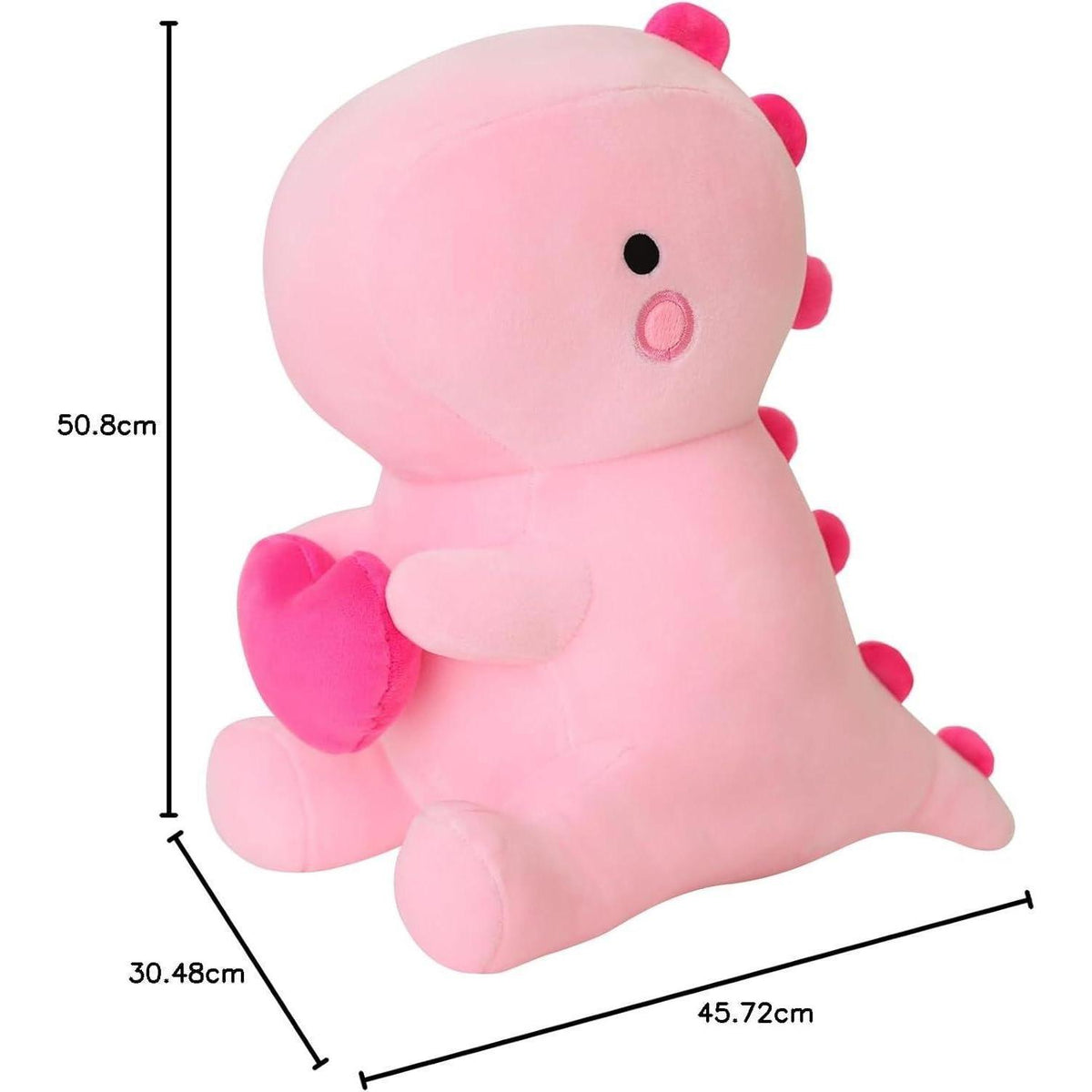 Plüschtier Dinosaurier mit Herz, Kuscheltier 50cm Rosa