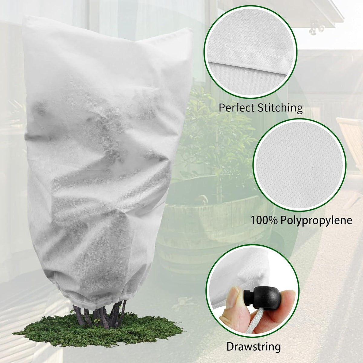 Winterschutz Haube 4er Set 80x100cm 50g/m² Frostschutz Vlies