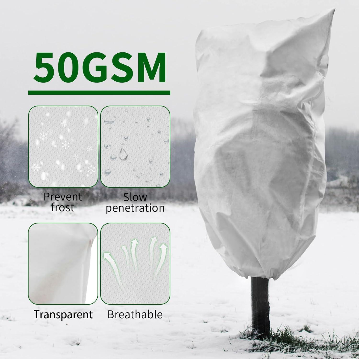 Winterschutz-Haube 2er Set 120x180cm Frostschutzvlies Zugband