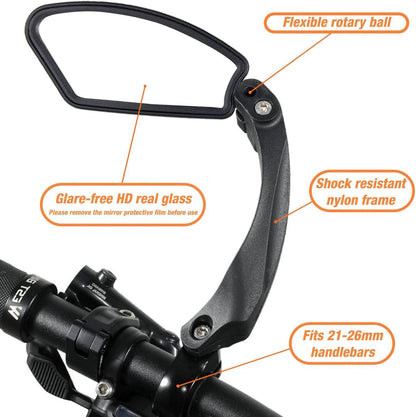 Fahrradspiegel Rückspiegel Verstellbar Klappbar Echtglas 2er Set