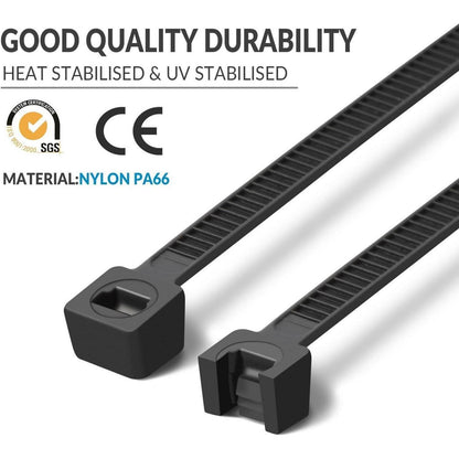 1000 Schwarz + 200 Weiß Kabelbinder – Robust & UV-Beständig