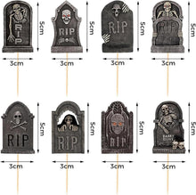 8er Pack Halloween Grabstein Cupcake Topper - Party Deko
