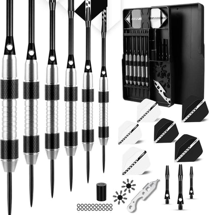 Dartpfeile Set Metallspitze 6 Stück 20g Profi Steeldarts 9 Aluminium