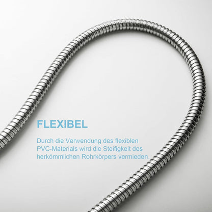 Hochwertiger Edelstahl Duschschlauch 1,8m Knickschutz Nickel-Grau