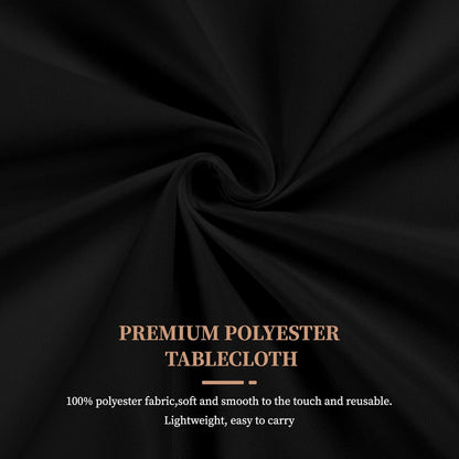 Schwarze Tischdecken 6er-Pack 153 x 320 cm Polyester für 2,4 m Tische
