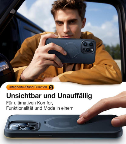 TORRAS Ostand iPhone 15 Pro Max Hülle MagSafe Ständer Schwarz Magnetkraft