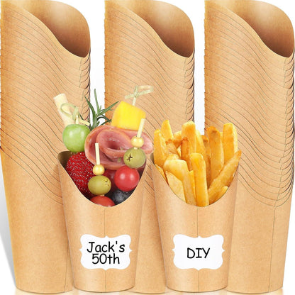 Einweg Pommes Frites Becher 360ml Kraftpapier 100 Stück