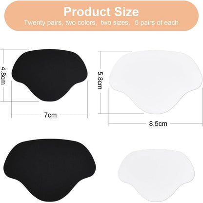 Sneaker Fersen Reparatur Patches (20 Paar) Schwarz & Weiß