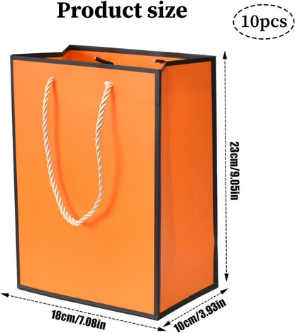10x Geschenktüten Papiertasche 18x10x23 cm Henkel Schwarz