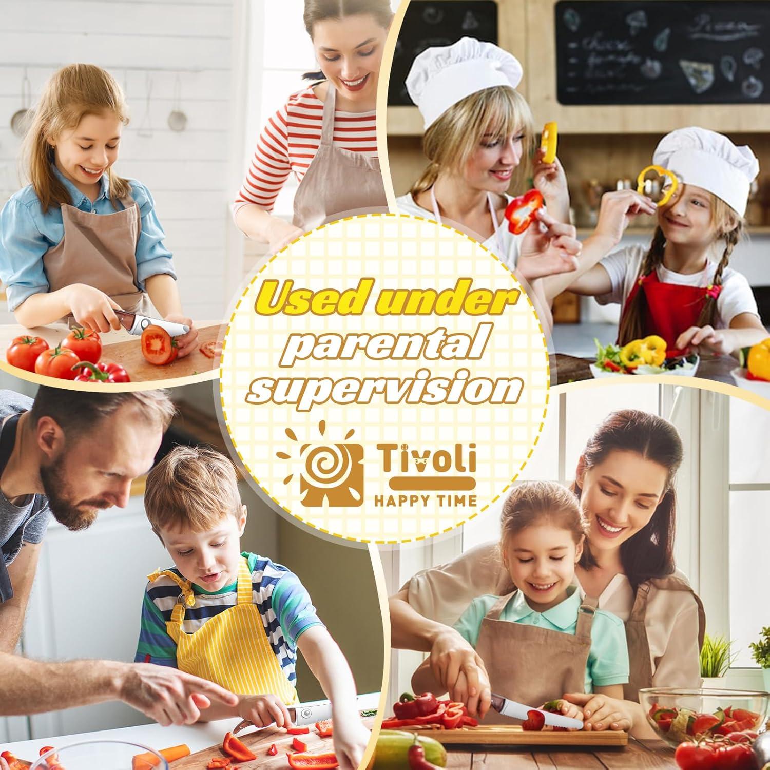 Kindermesser Set für Kinder mit Fingerschutz Premium 4-teilig Edelstahl TIVOLI