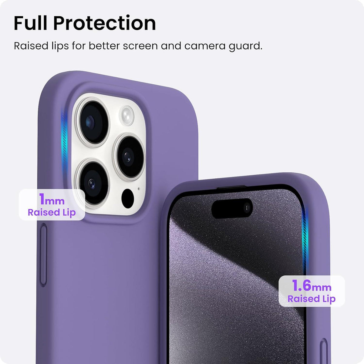 ORNARTO iPhone 15 Pro Max Hülle Silikon 6,7 Zoll - Kratzfeste Schutzhülle Violett