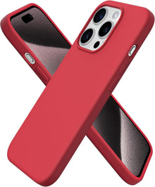 Flüssige Silikonhülle für iPhone 15 Pro 6,1 Zoll - Rot