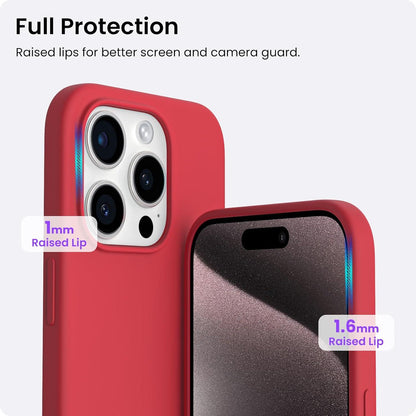 ORNARTO iPhone 15 Pro Max Hülle Silikon 6,7 Zoll - Rot