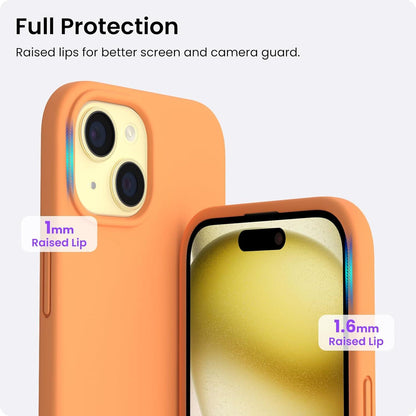 iPhone 15 Plus Hülle Silikon 6,7 Zoll - Ultra dünne Handyhülle - Kratzfeste und stoßfeste Schutzhülle - Papaya