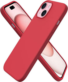 iPhone 15 Silikon Hülle flüssiges Silikon Rot 6,1 Zoll
