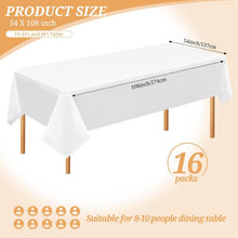 16er Packung Weiße Einweg-Tischdecken 137 cm x 274 cm
