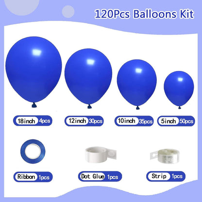 120 Stück Luftballons Blau Ballon Girlande Set 18 12 10 5