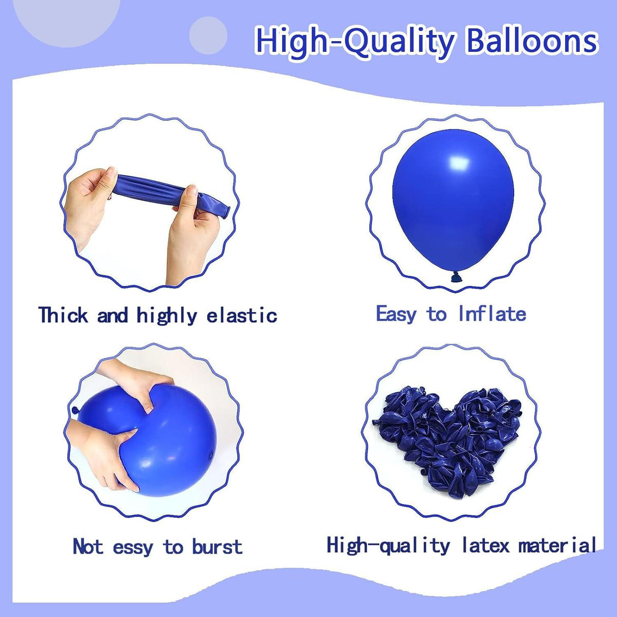 Luftballon Girlande Blau 120 Stück Set Geburtstag Hochzeit Party