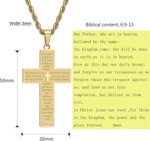 Herren Kreuz Kette Edelstahl Bibel Anhänger Schwarz Gold