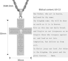 Christliche Kreuzkette Herren Edelstahl Bibel Vers Schmuck