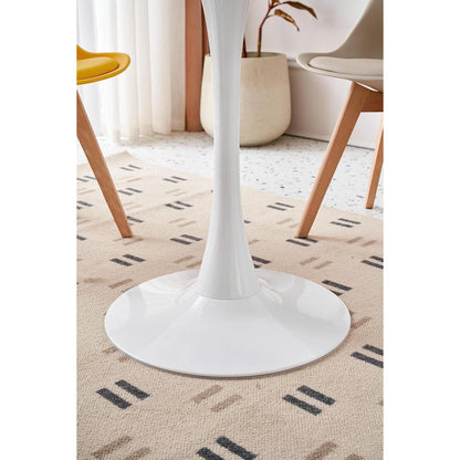 Moderner runder Esstisch weiß 80x75cm – Küchentisch