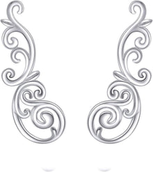 Filigrane Vintage Kletterohrringe Sterlingsilber Blattkriecher Mädchen