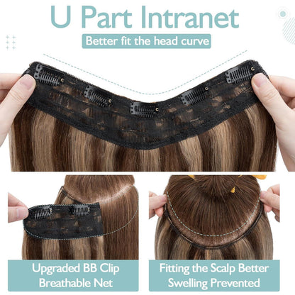 Clip-in Echthaarverlängerung Braun Balayage 40 cm