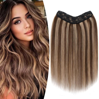 Clip-in Echthaarverlängerung Braun Balayage 55 cm