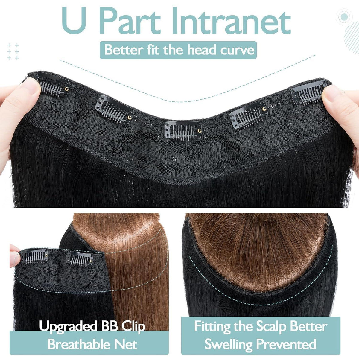 Clip in Echthaar Haarverlängerung Schwarz 55 cm – Remy Haar