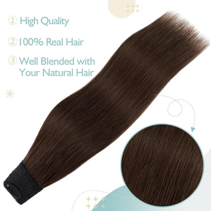 Echthaar Clip-Ins Braun 55 cm – Remy Haarverlängerung