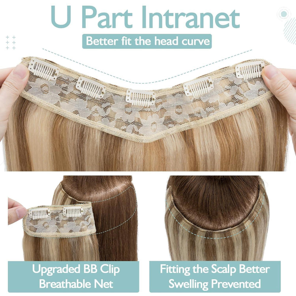 Blond Balayage Clip-in Echthaarverlängerung 35 cm