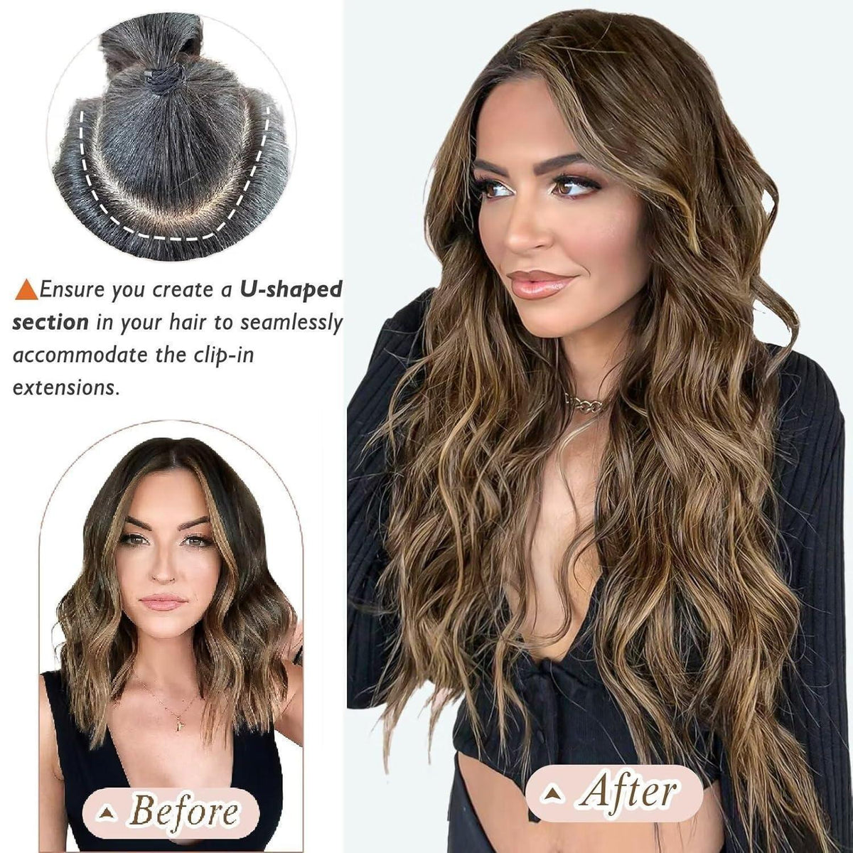 Blond Balayage Clip-in Echthaarverlängerung 35 cm