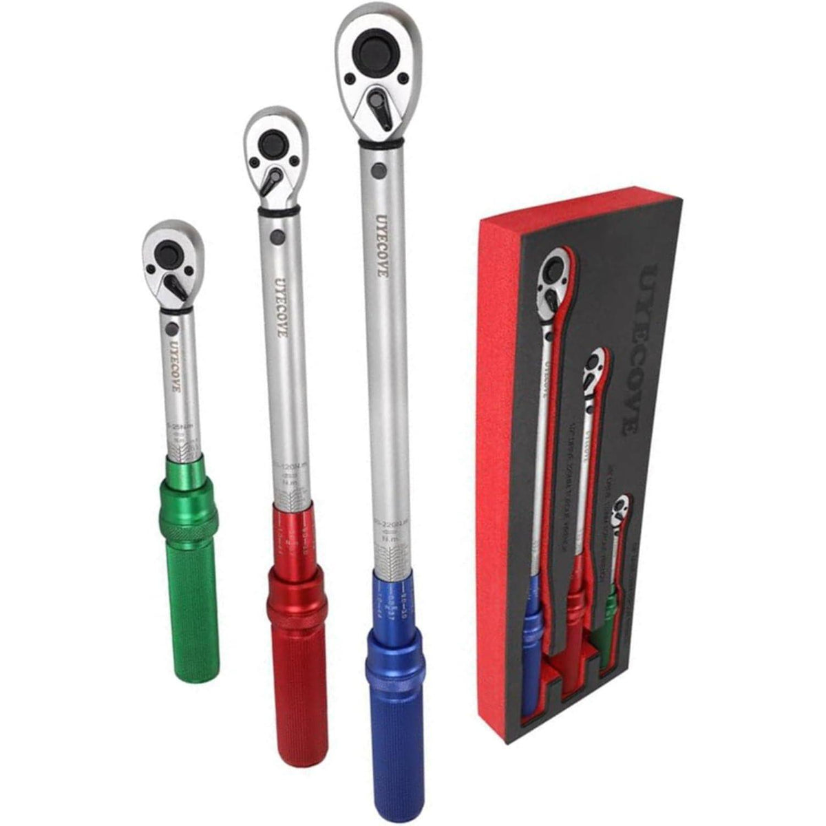 Drehmomentschlüssel Set 3-teilig 1/4" 3/8" 1/2" 5-220Nm