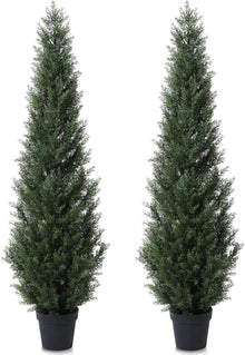 Künstlicher Zedernbaum 155 cm im Topf 2er Pack für Außendekoration