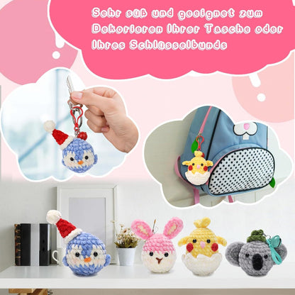 Häkelset Anfänger Pinguin Koala DIY Geschenk Tier-Häkelset Video-Tutorials