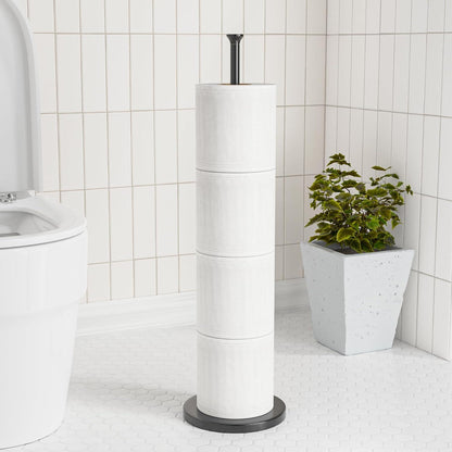 Toilettenpapierhalterständer Edelstahl freistehend Schwarz 4 Rollen