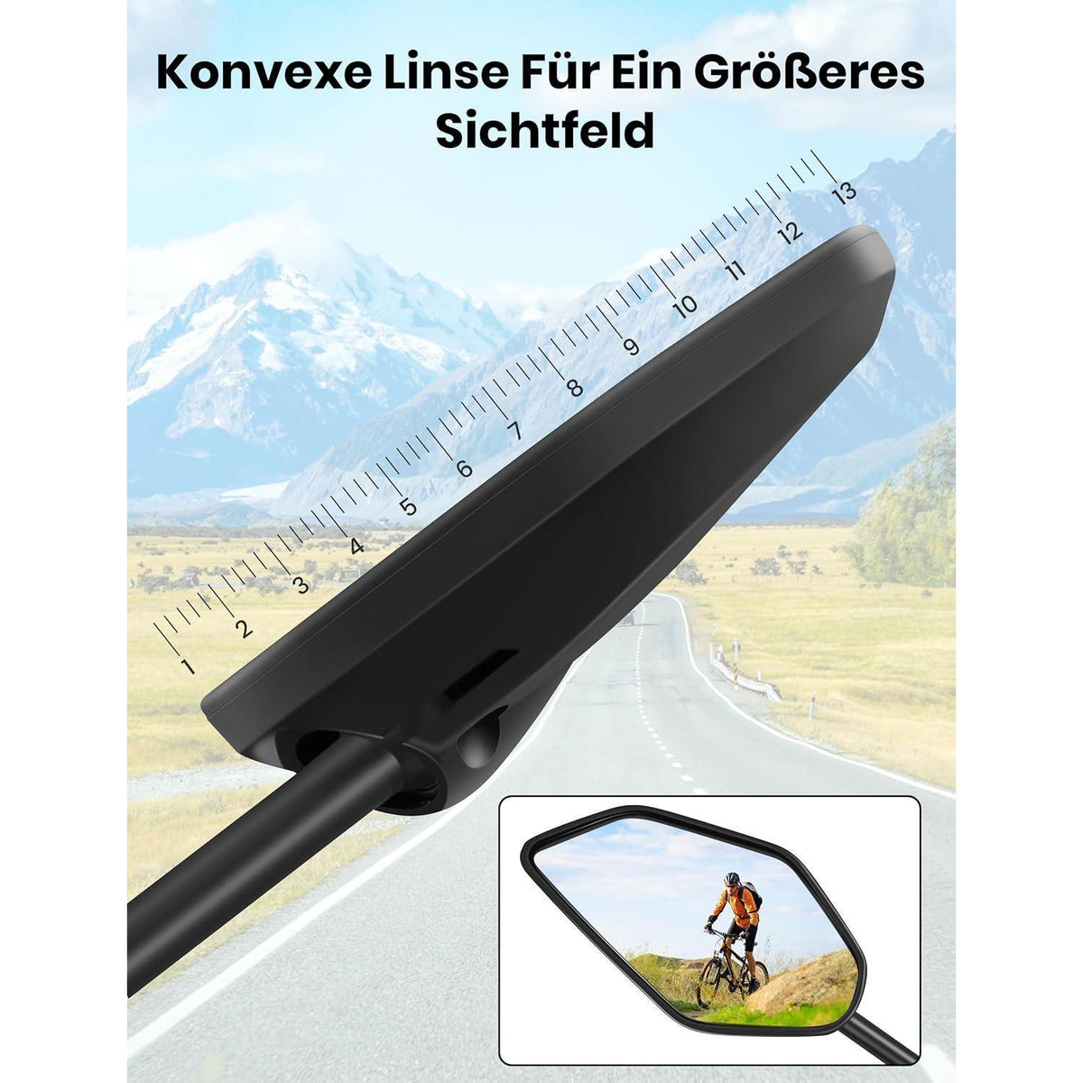 Fahrradspiegel E-Bike HD 360° drehbar klappbar für Lenker (Links + Rechts)