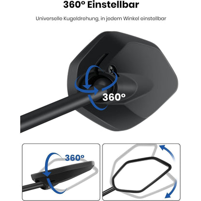 Fahrradspiegel E-Bike HD 360° drehbar klappbar für Lenker (Links + Rechts)
